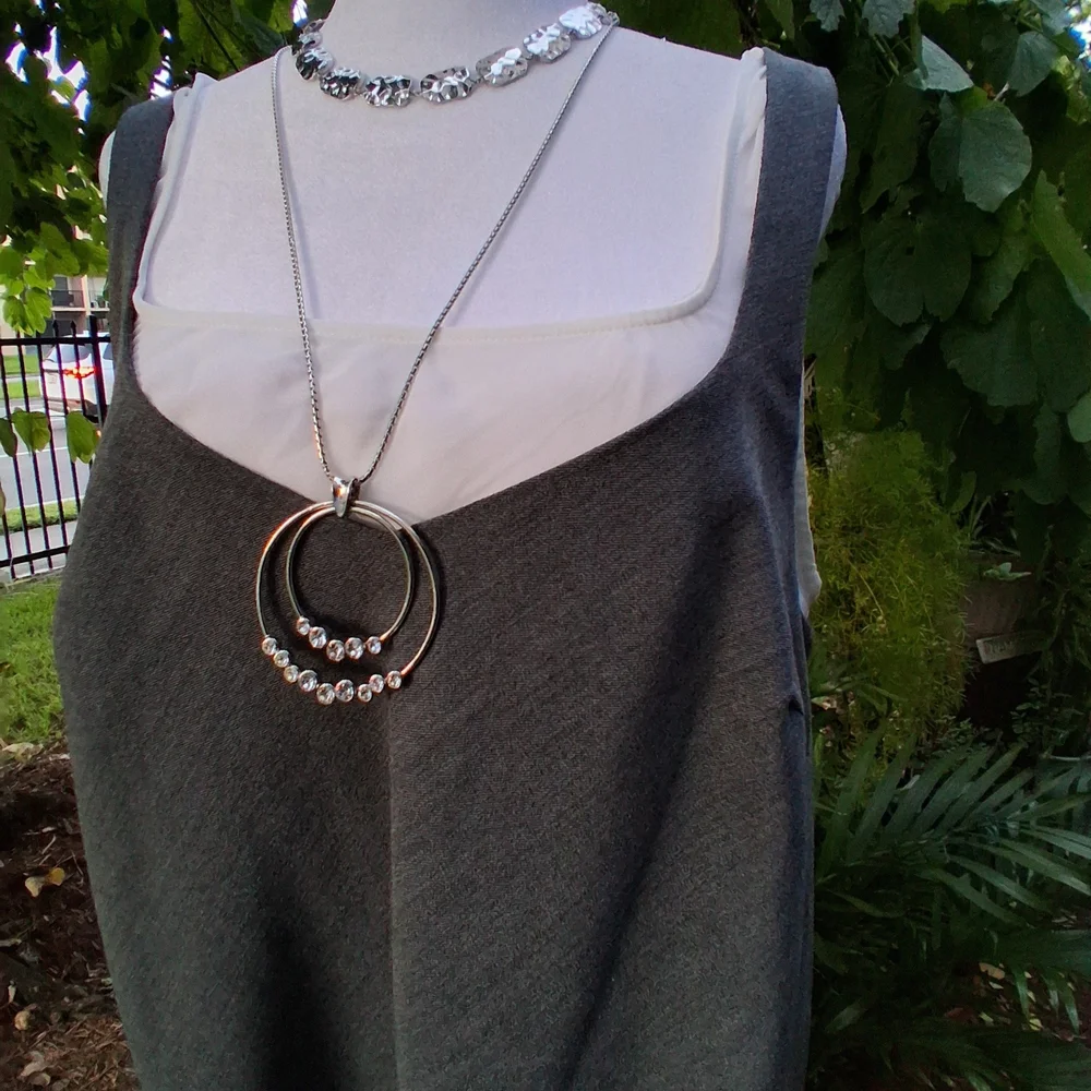 🔥NWT ASOS Gray White Sleeveless Midi Slip Dress Size 12 - Picture 5 of 11